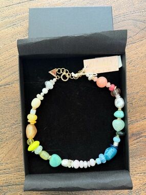 NWT Serefina Colorful Mixed-Bead Necklace with Gold Accents
